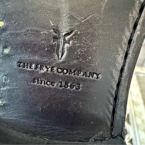 Frye Tall Black & Brown Leather Riding Style Boots Women’s 6.5 - Picture 3 of 9